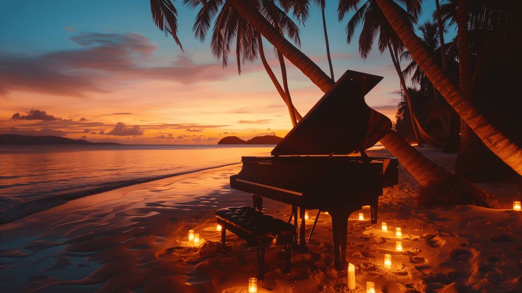 Relaxing Piano Ambience: Sunset Serenity by the Sea